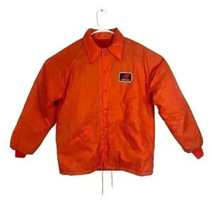 Vintage Swingster Farm Fans Patch Jacket Farmer 70s‎ Men’s Large Orange USA Hood